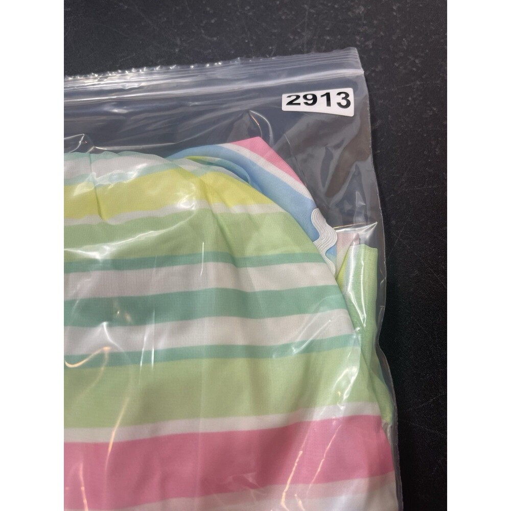 NWT Pastel Stripe Maxi Dress Cottage Coquette Beachy Tiered Tie Back Sundress S - Picture 15 of 15